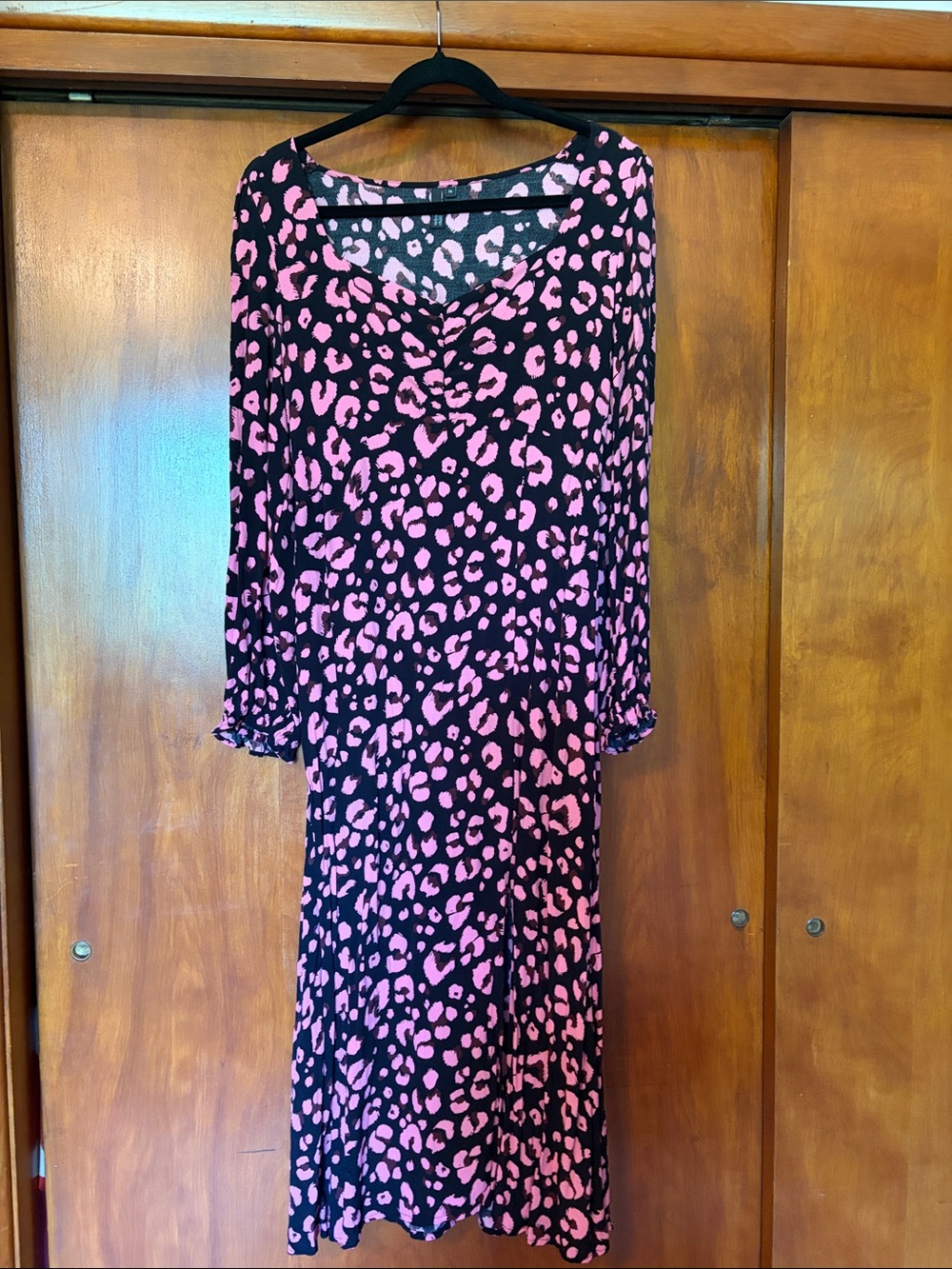 Nobody’s Child Black and Pink Leopard Print Women’s Dress